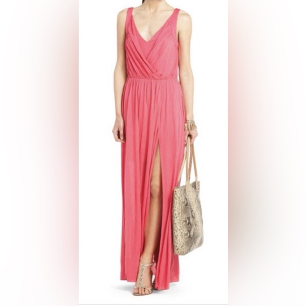 Women's Pink Maxi Skirt with Front Slit